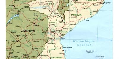 Karta över Moçambique detaljerad karta