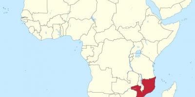 Karta över Moçambique i afrika