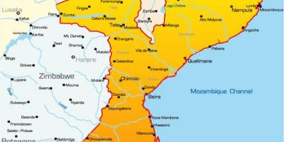 Karta över Moçambique karta med avstånd