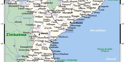 Karta över Moçambique städer